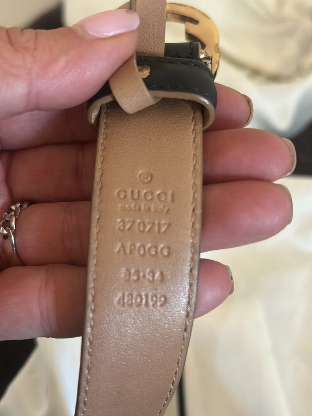 Gucci Black Leather Belt with Gold Double G Logo Buckle